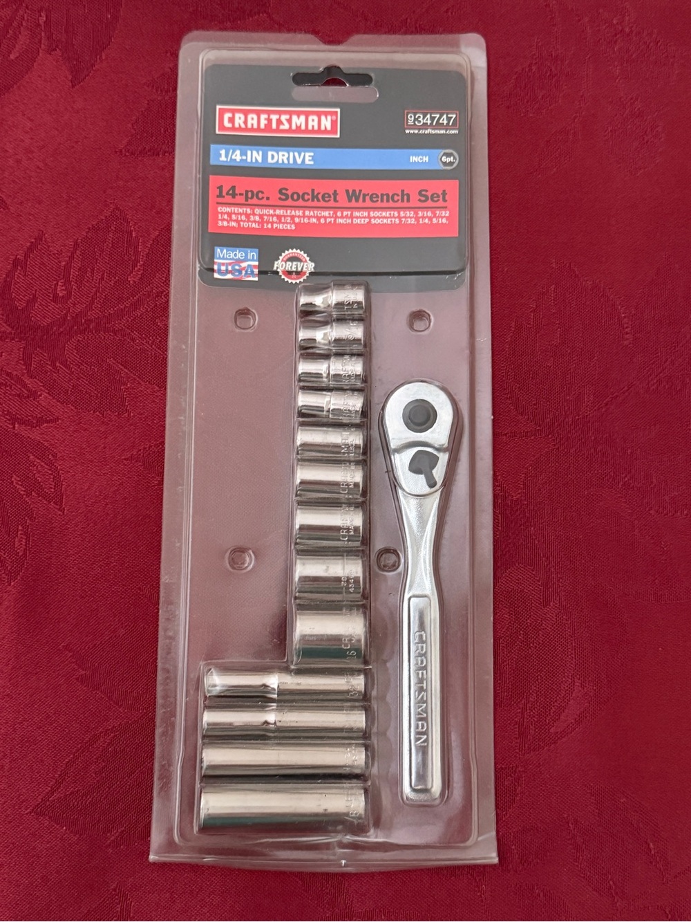 New Unopened Craftsman 934747 1/4” Drive 14-pc Socket Wrench Set